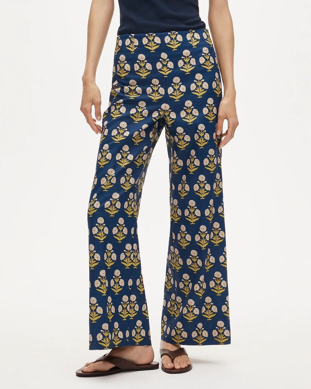 NWT J Crew Rori Pant in Marigold Block Print Size 10